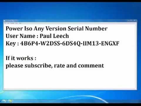 Power Iso Serial Key And Username