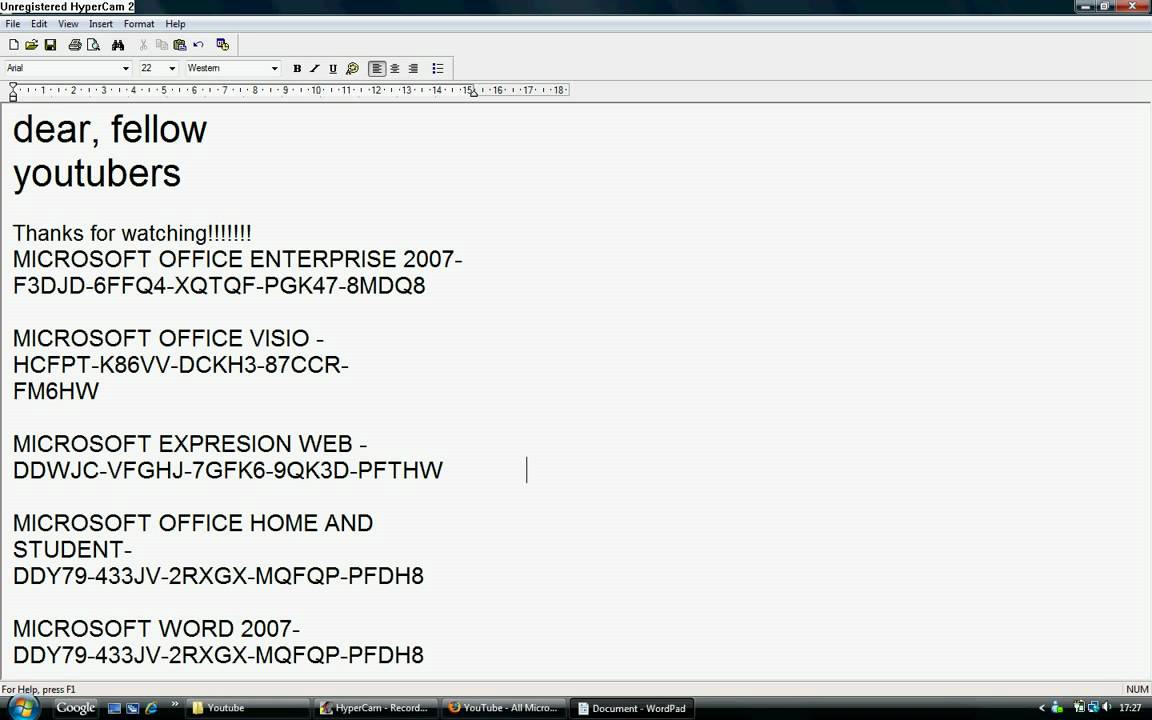 Microsoft Excel 2007 Serial Key